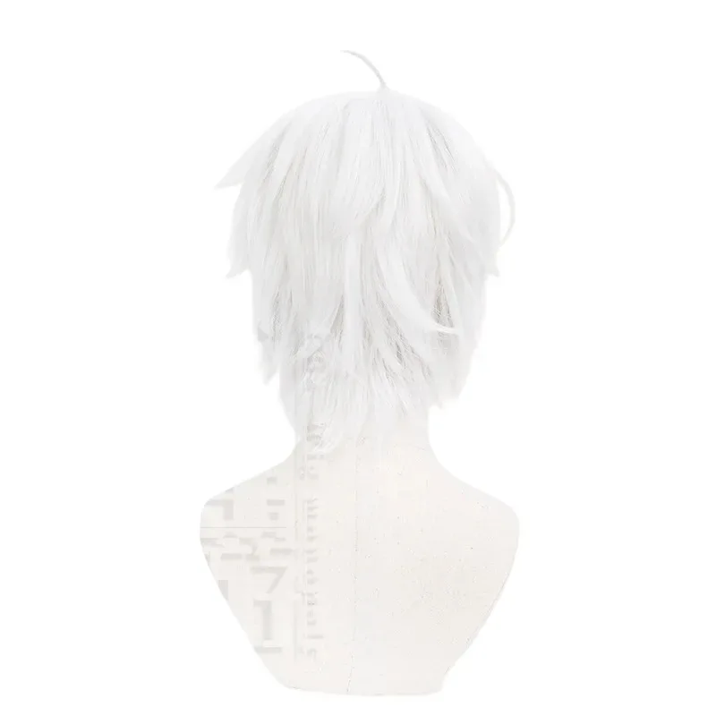 Qq34Anime Blue Lock Seishiro Nagi Cos 30CM pelo sintético corto blanco resistente al calor pelucas de Cosplay para fiesta de Halloween + peluca C