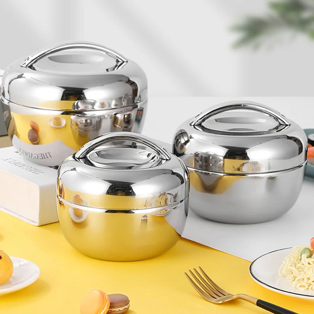 

Double-Layer Stainless Steel Lunch Box Portable Bento Food Container Heat Insulation for School Work Outdoor