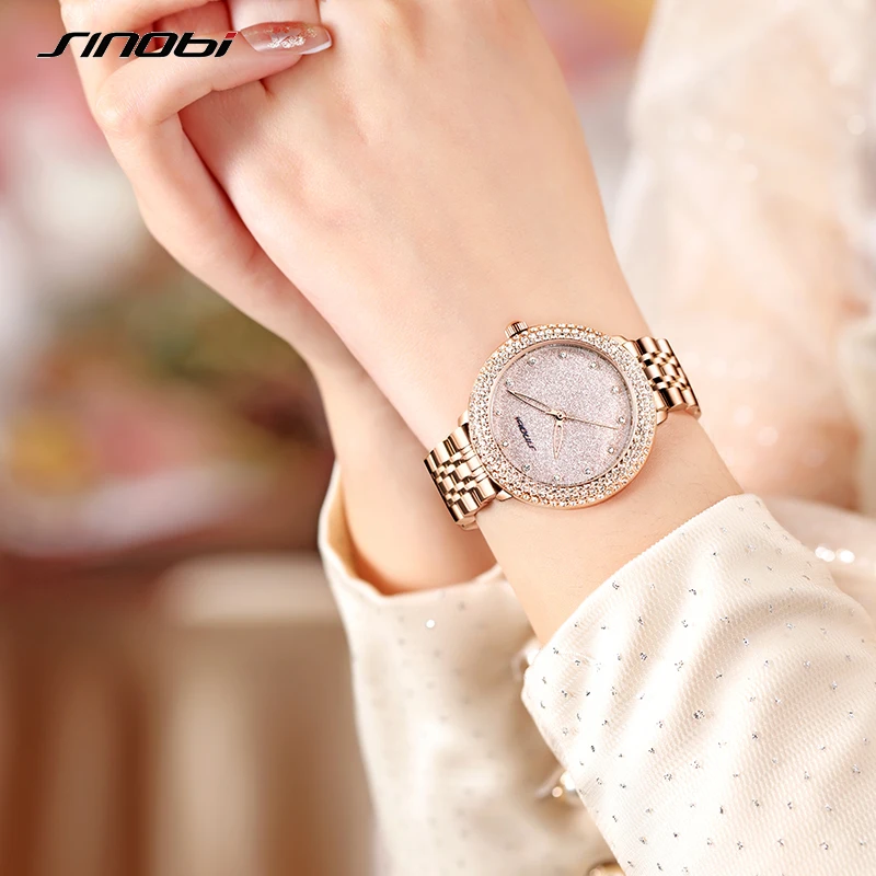 Top Luxury Diamond Ladies Watches Fashion Stainless Steel Women's Quartz Wristwatches High Good Quality Gift Clock for Wife