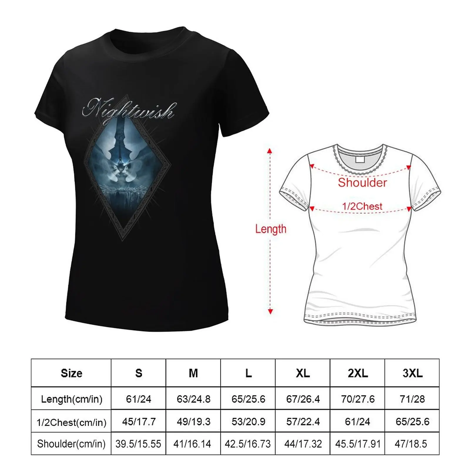 Dark Passion Play (Albumhoes + Nachtelijk Logo) T-Shirt Graphics Schattige Kleding Vrouw T-Shirt