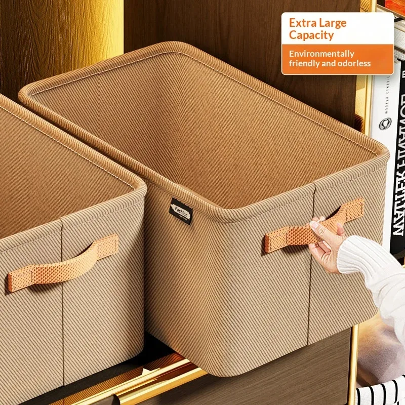 

Wardrobe Fabric Organizer - Thickened Storage Baskets for Clothes/Pants, Drawer Bin for Bedroom/Dorm (Set of 3)