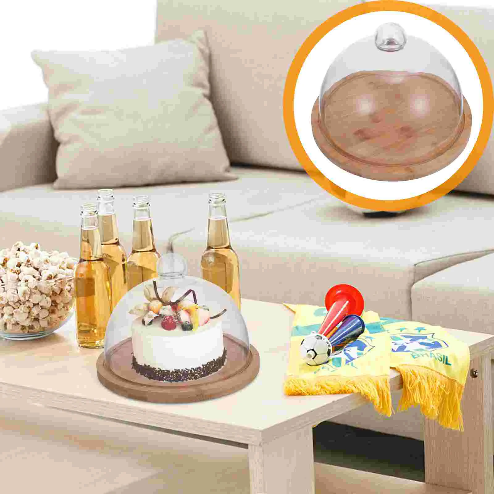 Trays Rotating Cake Organizer Paper Cup Glass Storage Dish Display with Lid Container Household Tableware Miss