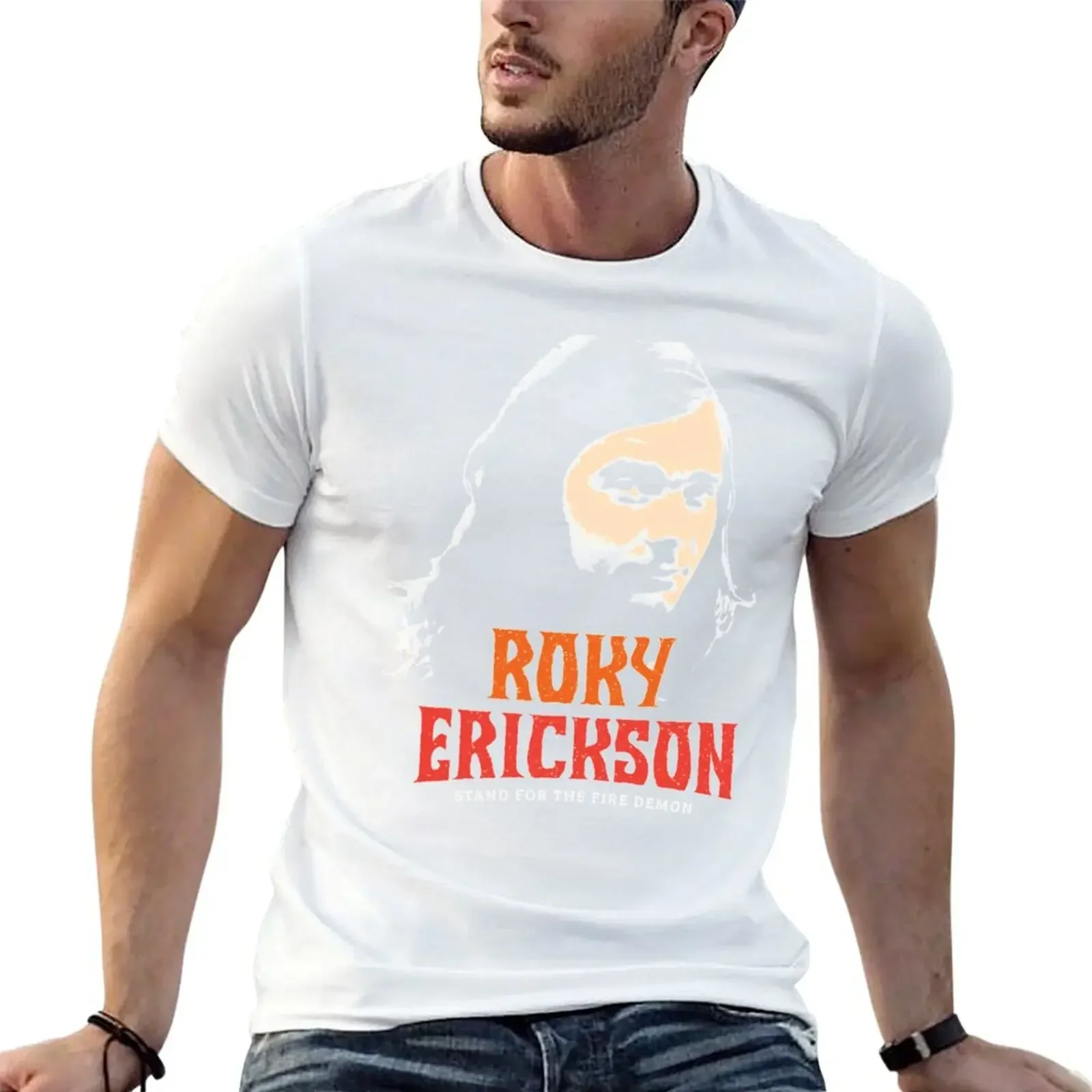 Roky Erickson Tri-blend T-shirt graphics kawaii clothes Short sleeve tee Men's clothing manga vintage anime clothes heavyweight