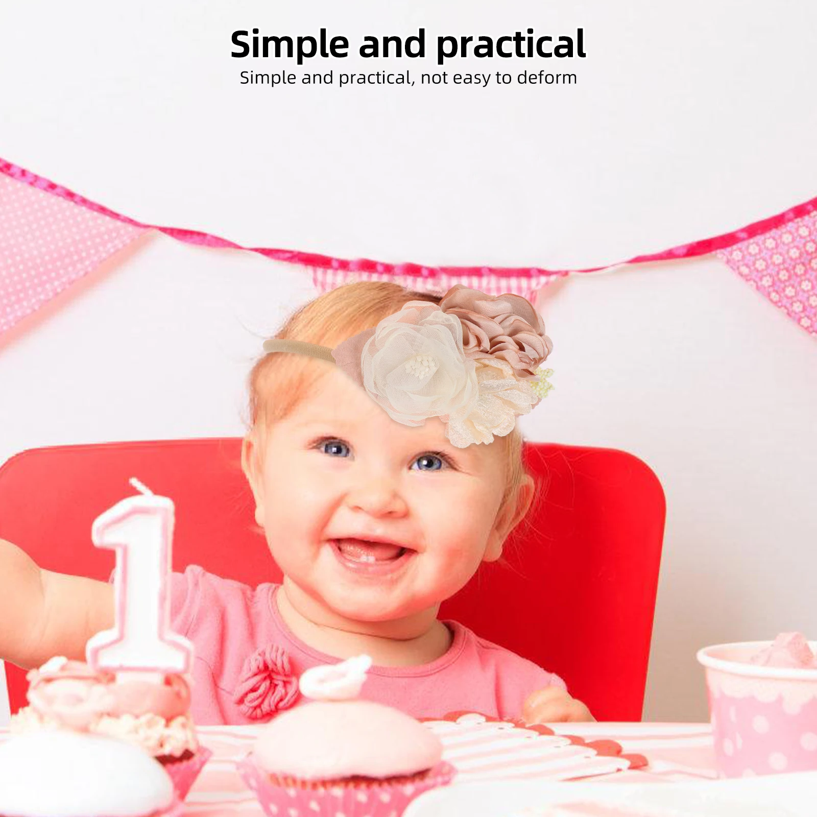 

3 Pcs Simulated Flower Headband Photograph Hair Accessory Floral Hairband Headdress