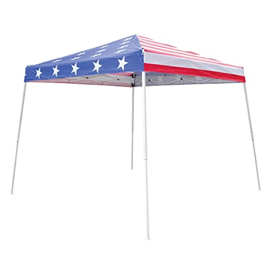 10x10 Slant Leg Pop up Canopy Tent Stars and Stripes-No Sidewall