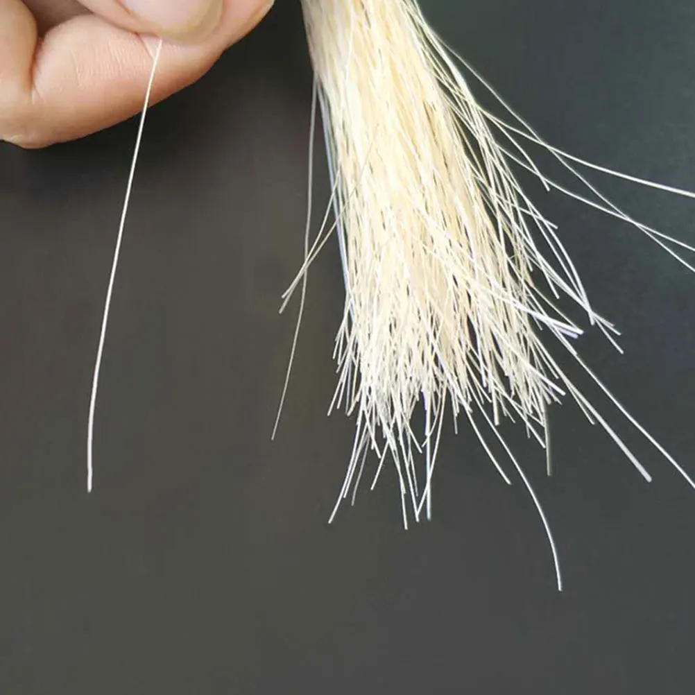 

4pcs Bow Hair White Horse Tail Professional Instrument Accessories Violin Horse Hair Durable Natural Student Use