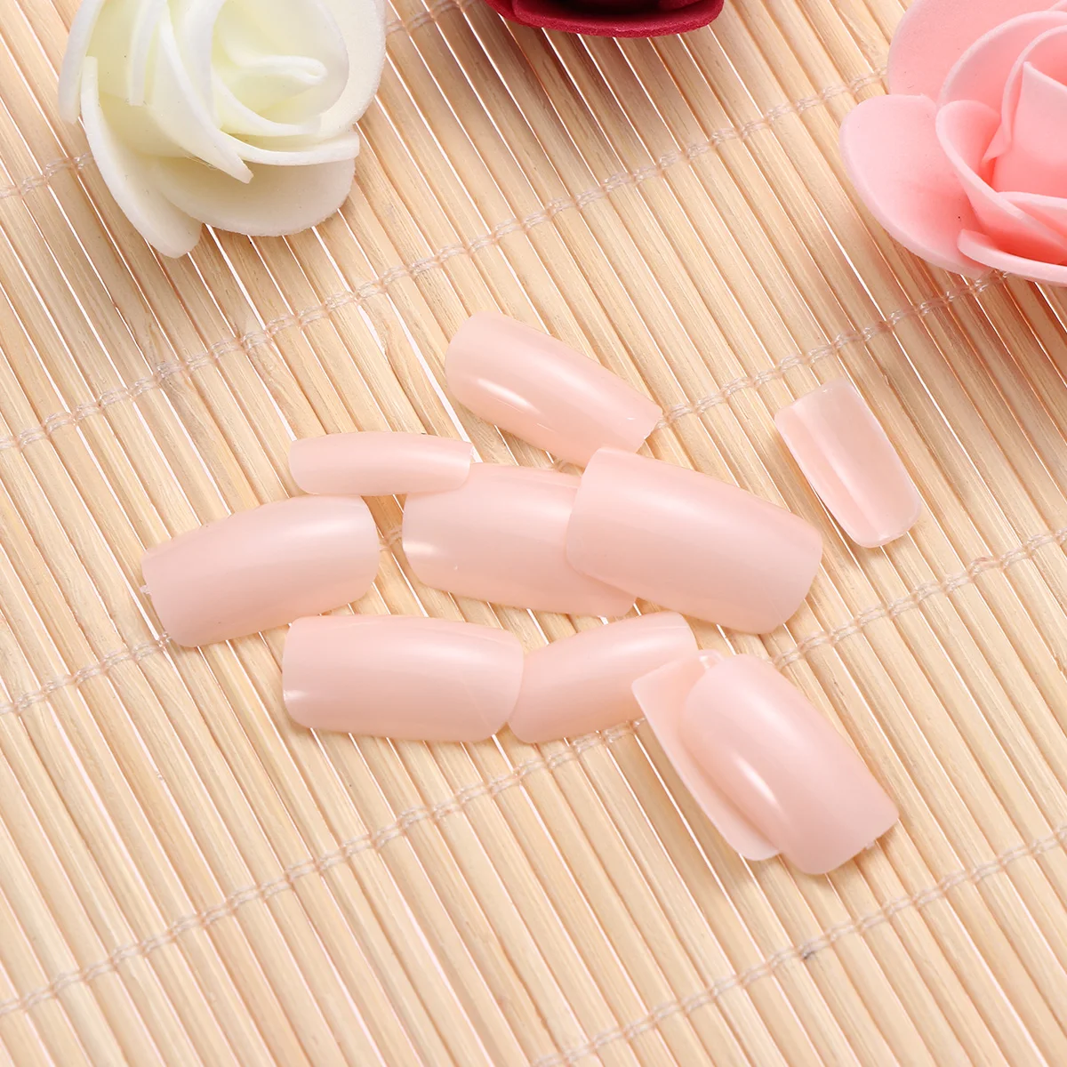 

100PCS Nail Tips Artificial False Fake Nails Tips Nail Art Supplies for Nail Salons and DIY Nail Art (Pink)