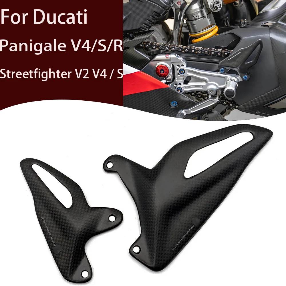 Carbon Fiber Heel Guard Protector For DUCATI Panigale V4/S/R Streetfighter V2 V4 / S 2018-2024 Foot Wing Rearset Accessories
