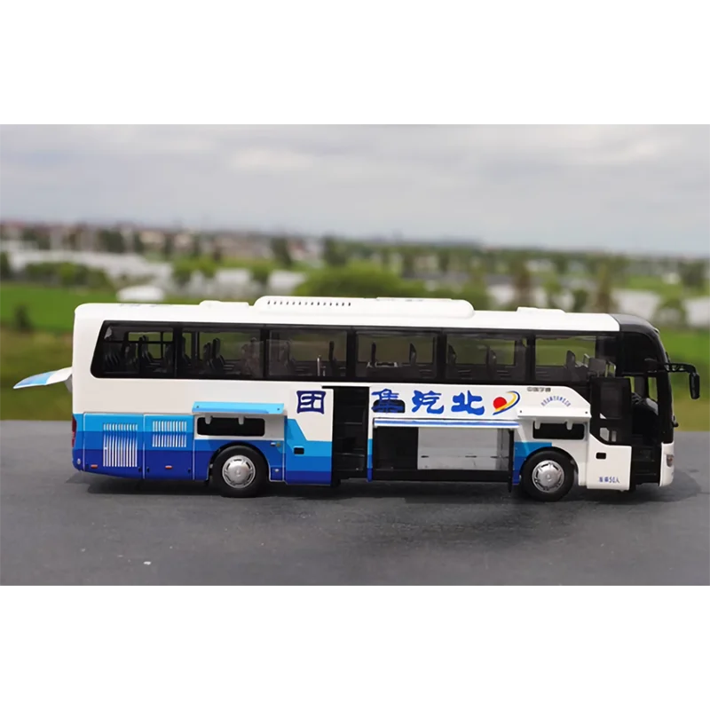 Diecast 1: 42 Scale Original Factory Yutong Bus ZK6122H9 BAIC Group Luxury Tourist Bus Model Simulation Car Model