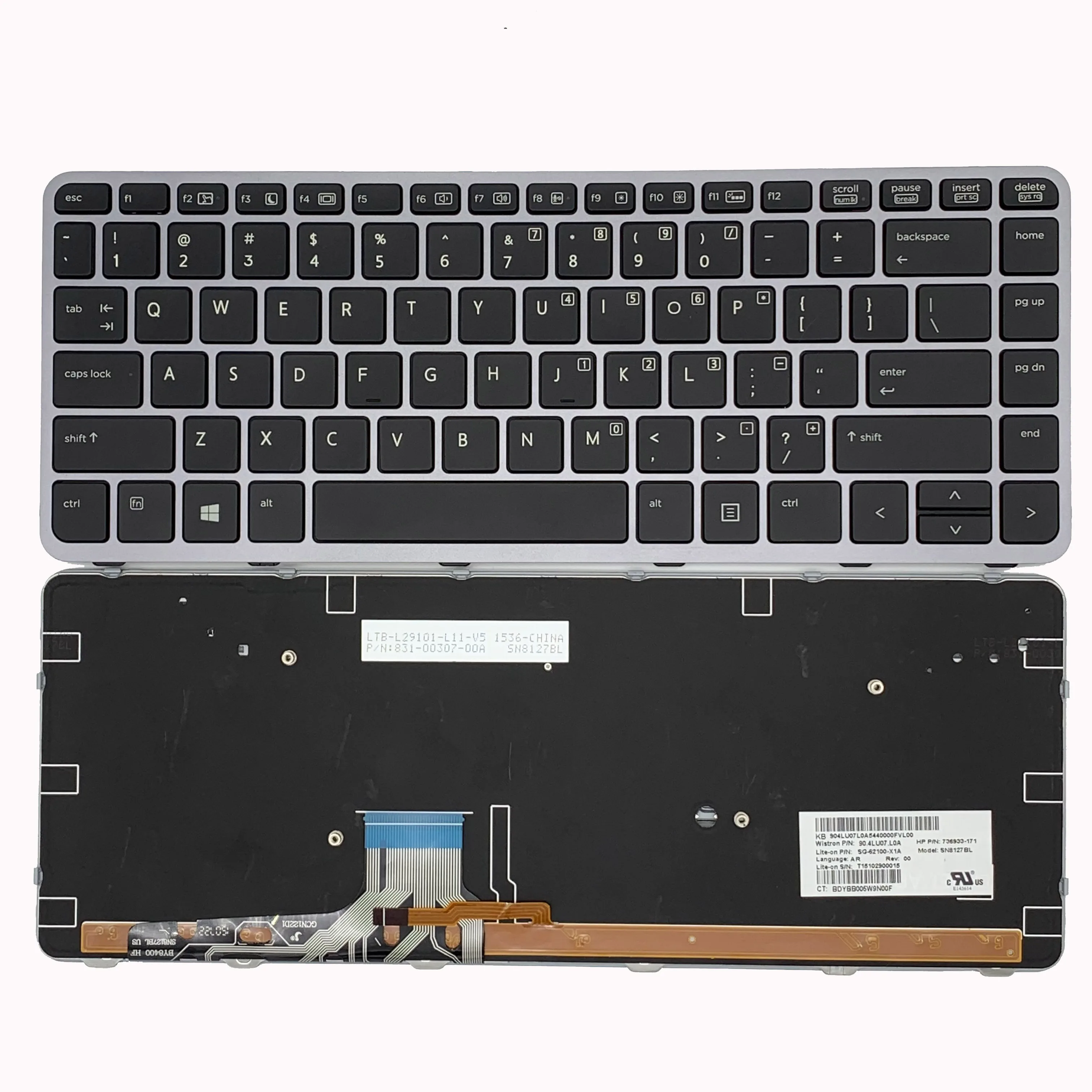

New For HP EliteBook Folio 1040 G1 1040 G2 Keyboard US Backlit 736933-001
