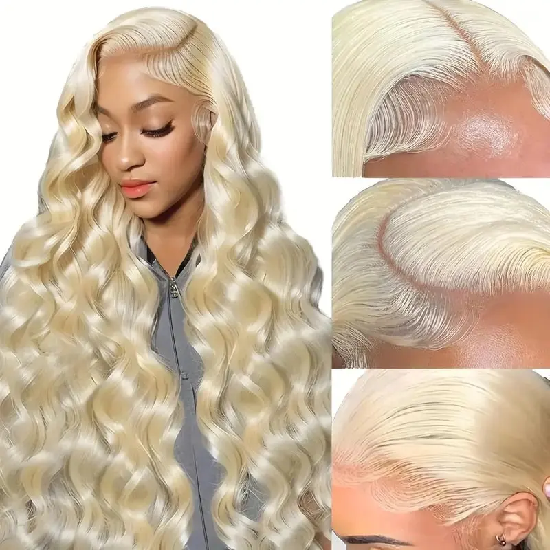 150 Density 613 Blonde 18 38 Inches 13X6 HD Lace Front Body Waves 13X4 Frontal Colored Blonde  Glue-Free  Wigs Human HairWig