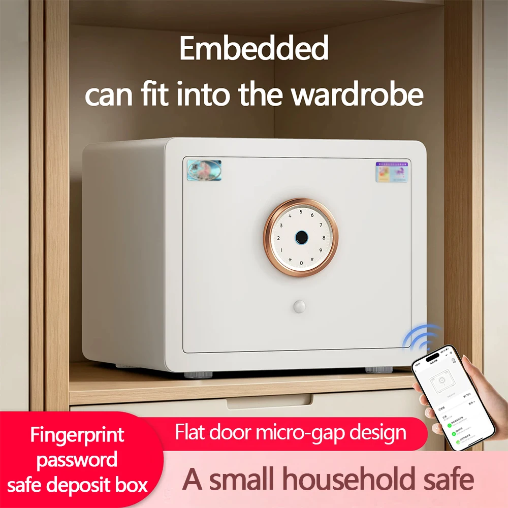 Fingerprint password all-steel safe, household jewelry embedded small safe, fixed password box, intelligent hidden type