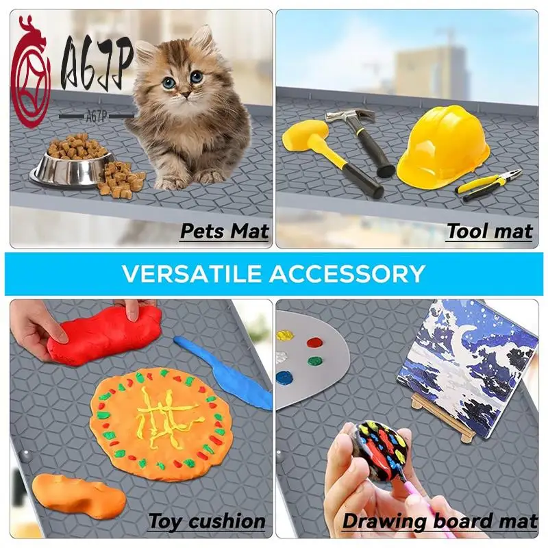 

A67P-Under Sink Mat For Kitchen, Silicone Waterproof Liner, Flexible Organizer Tray With Drain Hole, Easy To Clean (28X19)