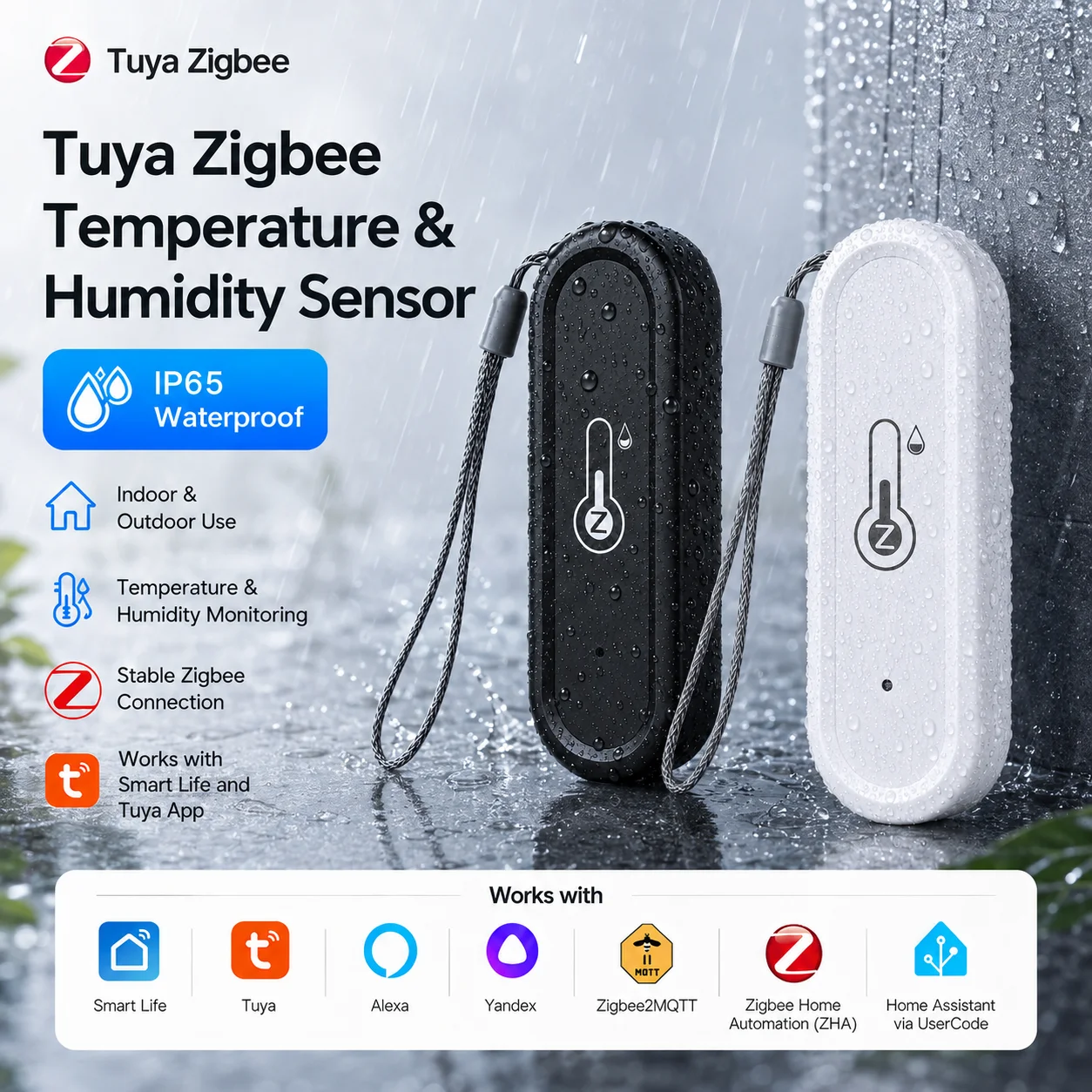 Smart Home News - Tuya IP65防水Zigbee温度湿度センサー屋外センサーAPPリモートモニタリング Google Homeと連携 スマートライフ