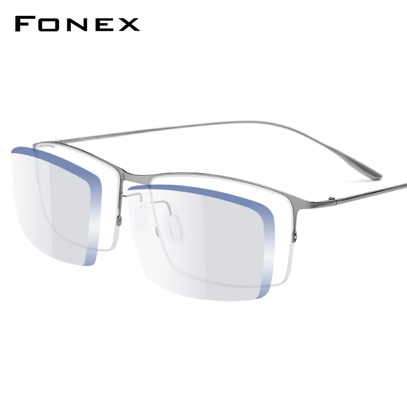 

FONEX Customized Glasses Titanium Alloy Eyeglass Frames 2024 New Square Korean Eyewear 8101 (Must Contact Customer Service)