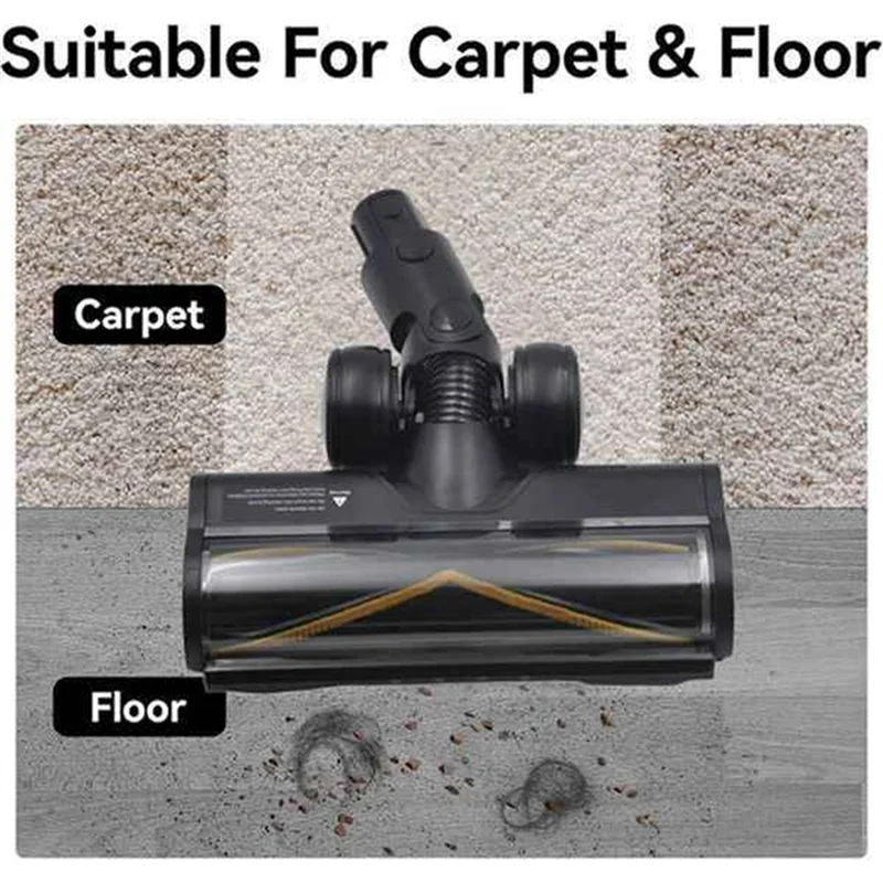 SANQ Anti-Tangle Electric Floor Brush Head For Dreame R10 R20 R30 T10 T20 T30 V12 V16 Vacuum Attachment With LED Light