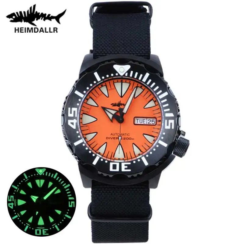 

HEIMDALLR Monster Automatic Mechanical Wristwatches Mens PVD Sapphire Crystal 20ATM Water Resistance Diving Sharkey Watch