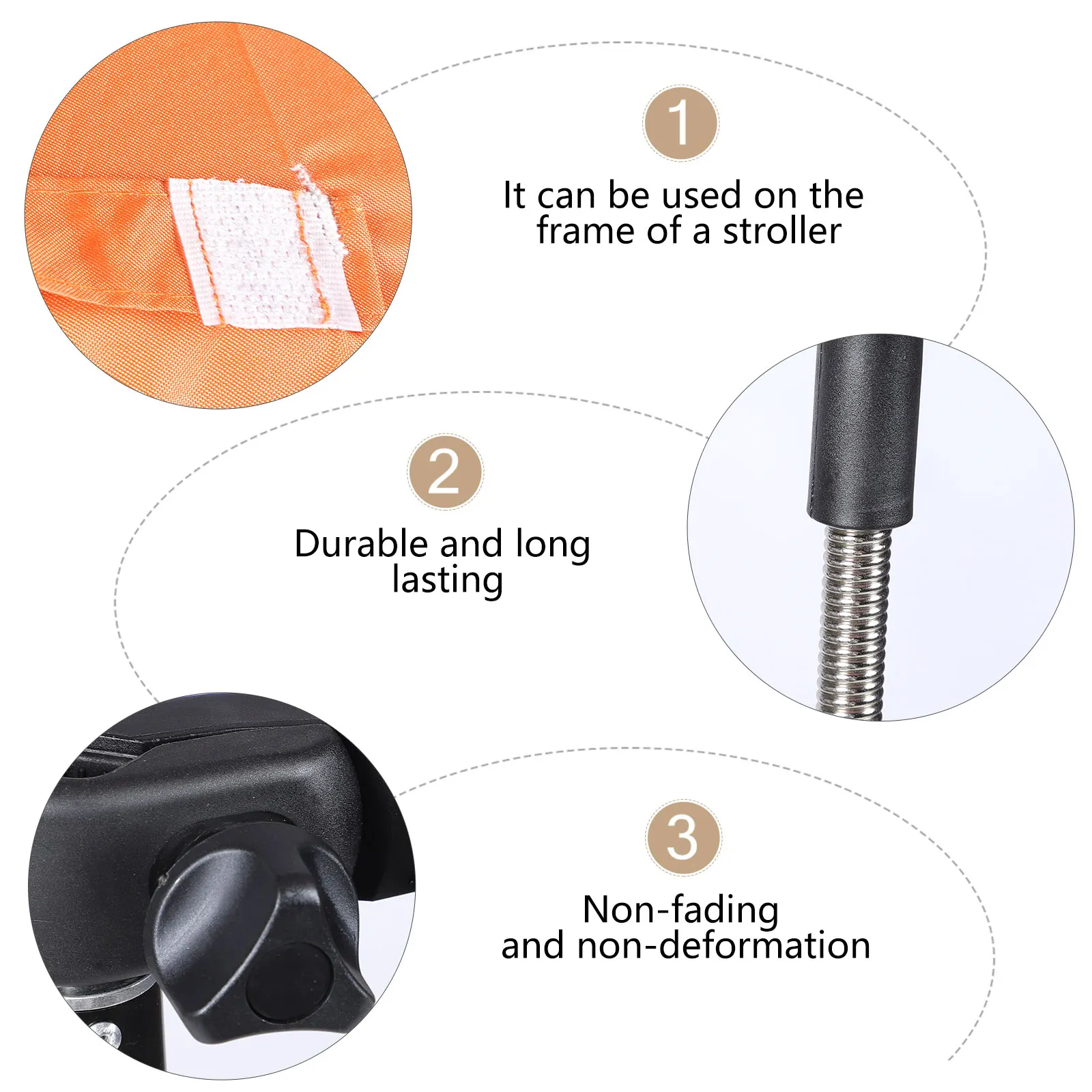 

Stroller Clip-On Umbrella Uv Protection Push Chair Parasol Detachable Sunshade For Cart Wheelchair Bike Beach Chair Upf 50
