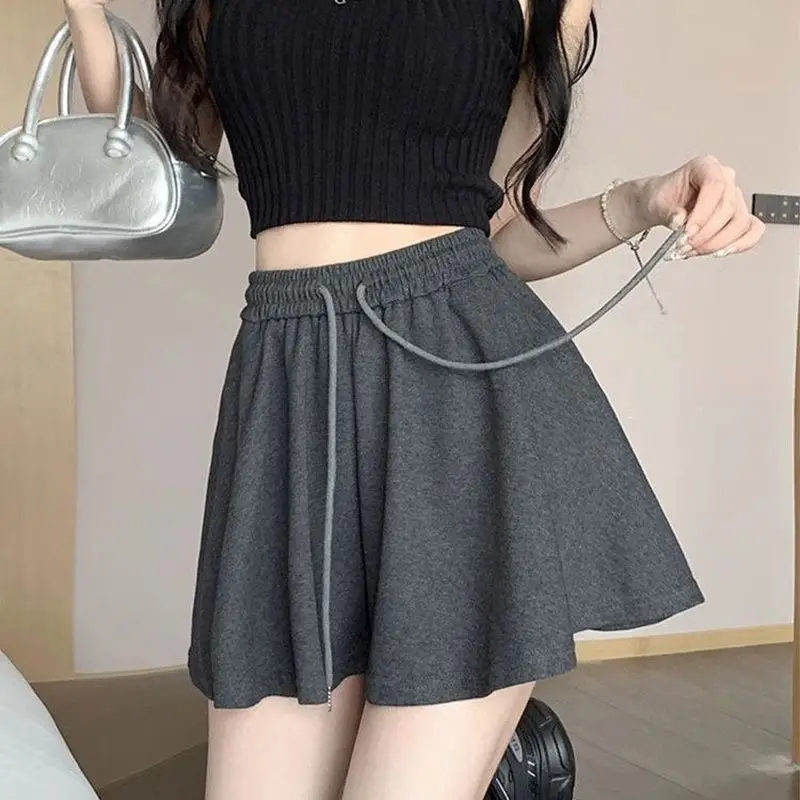 Korean Style Skirt Shorts Women Summer Ballet High Waist Sports A Line Wide Leg Skort Petite Hot Pants
