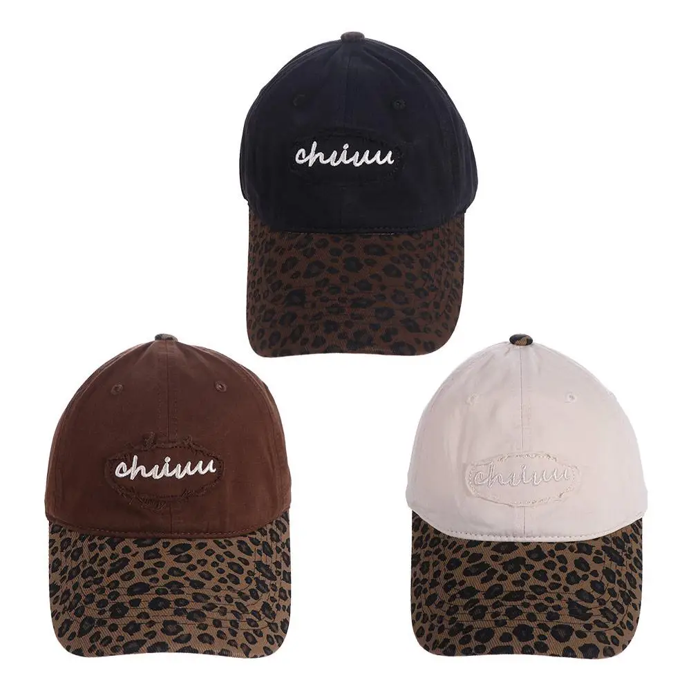 

Vintage Adjustable Leopard Baseball Hat Sunshade Cotton Embroidered Baseball Cap Hip Hop Casual Y2k Peaked Cap Teenagers