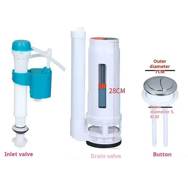 

Наполняющие клапаны для бака для унитазов, регулируемый комплект фитингов для ремонта резервуара для воды для туалетных принадлежностей 20–28 см, универсальный водяной клапан