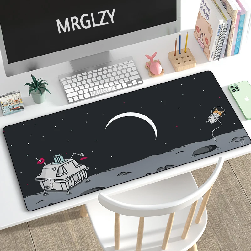 

40*90cm Cute Cartoon Mouse Pad Space Astronaut Rubber Keyboard Mousepad LOL Gaming Mouse Pad Black Large Desk Mat Carpet for PC