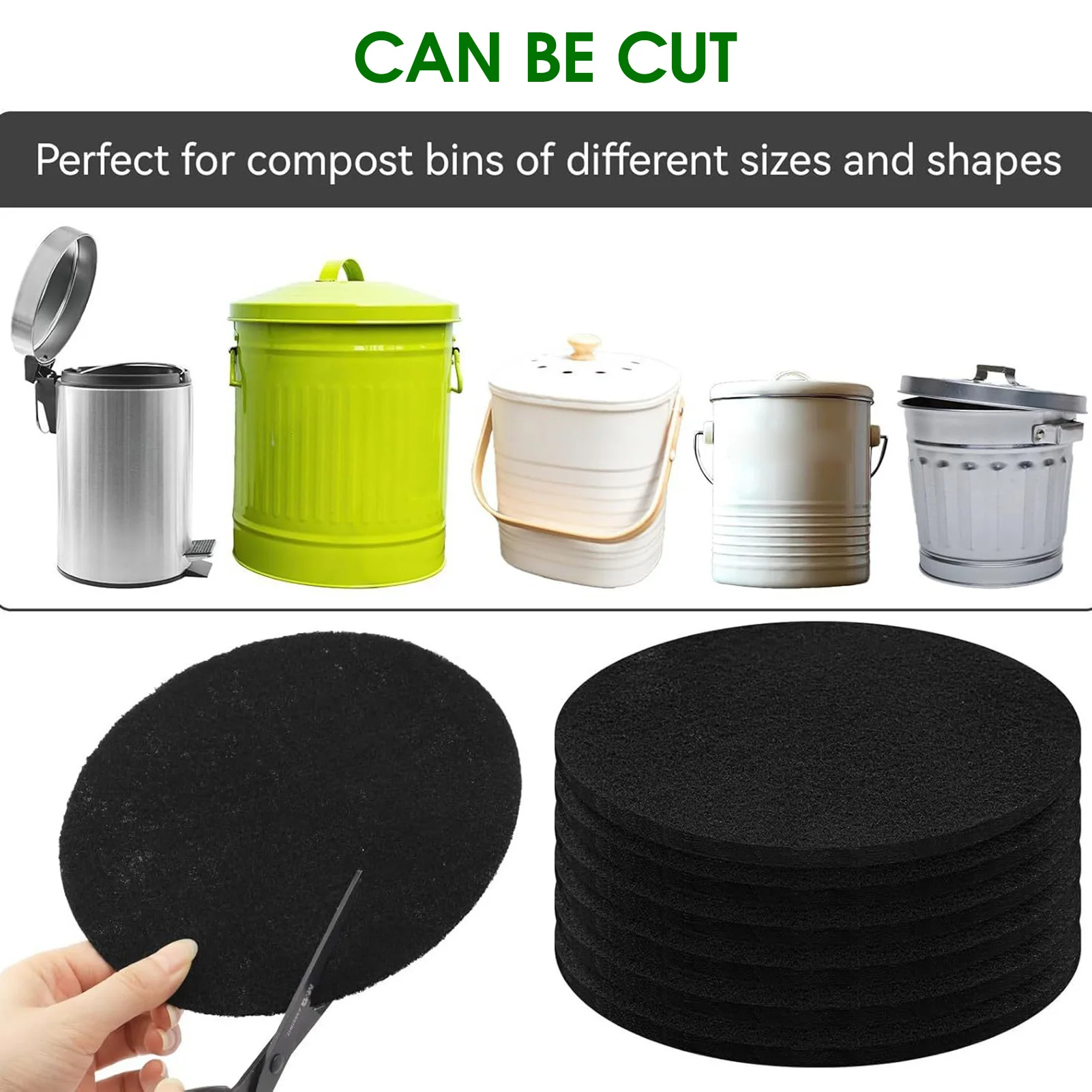 6 uds contenedor de encimera filtros de carbón eliminación de olores diseño refrescante para cocina almacenamiento habitación armario