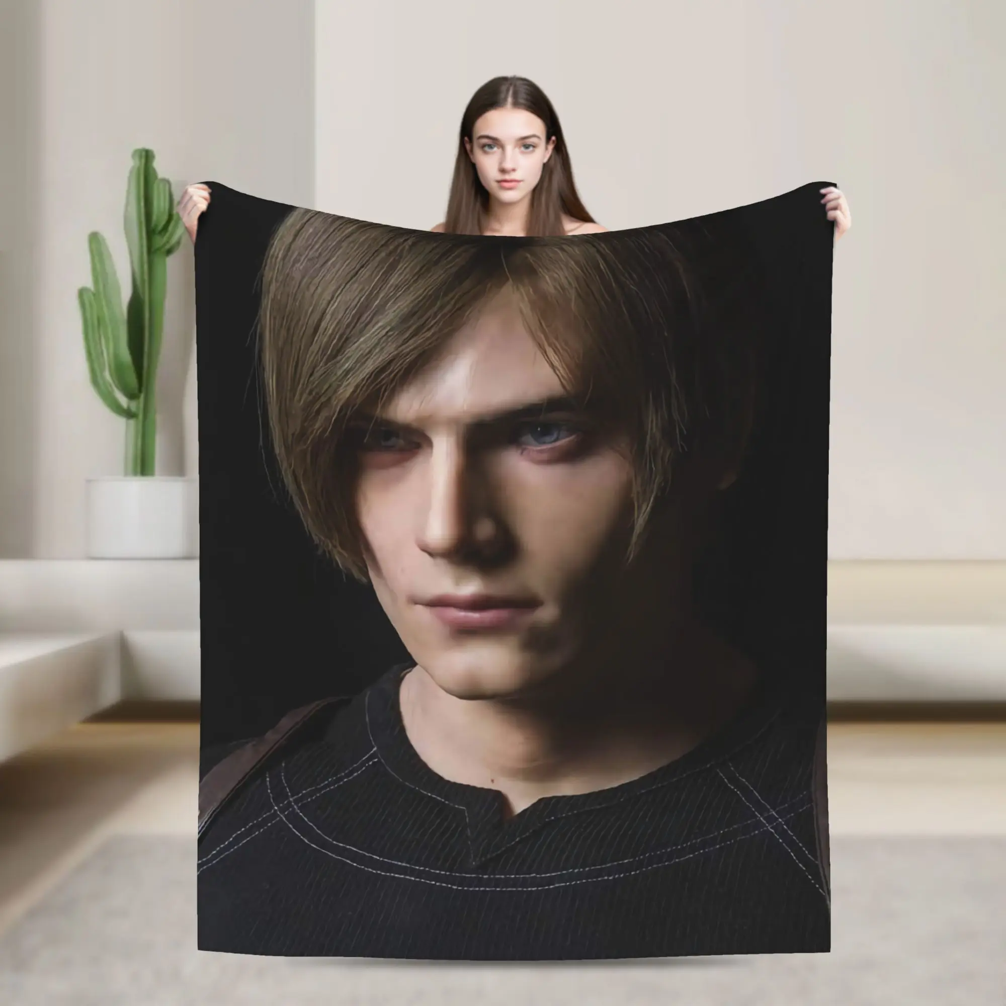 Leon Kennedy Flannel Blanket Winter  Warm Soft Throw Blanket for Kids Adult Home Decor Pattern Bedspread Sofa Bed Cover