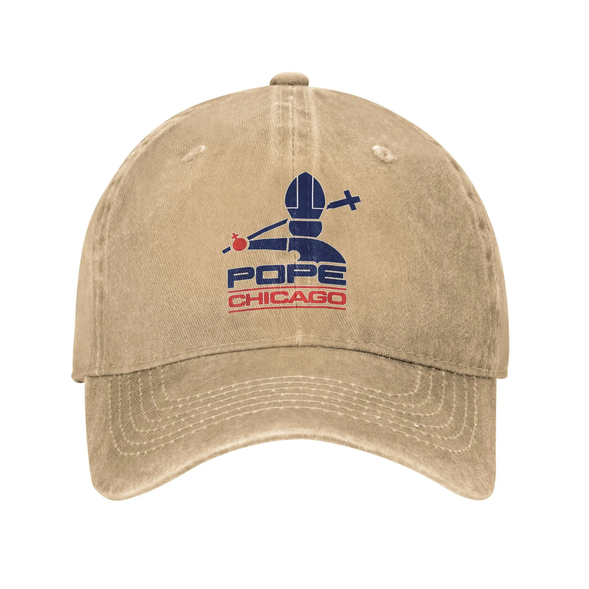 

God Bless Pope Leo Baseball Cap for Men Women Distressed Denim Snapback Hat American Outdoor Workouts Unstructured Soft Caps Hat