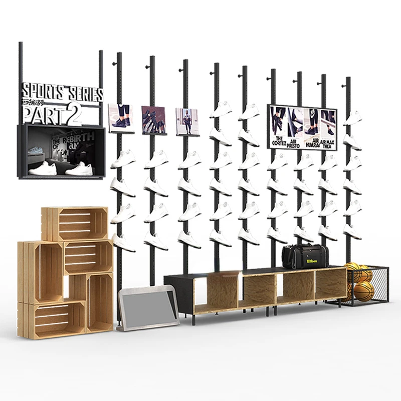 Casual display sporting goods display case display rack