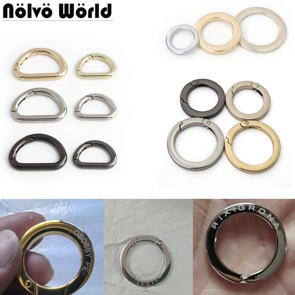 20/50/100PCS 25-35mm Metal Ring Buckle With Logo For Bags Strap Clasp Loops Dog Pet Collar D Ring O Ring Making Name Accessories