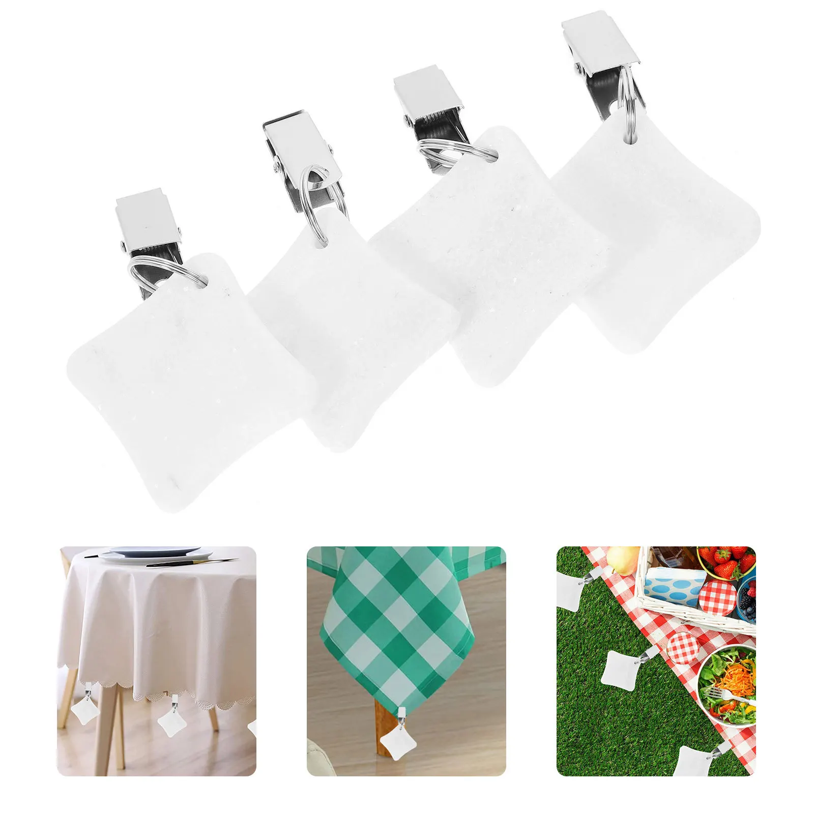 

4pcs Tablecloth Weights Anti- Stone Pendant Decorative Reusable Compact Holders For Outdoor Wedding Party Restaurant