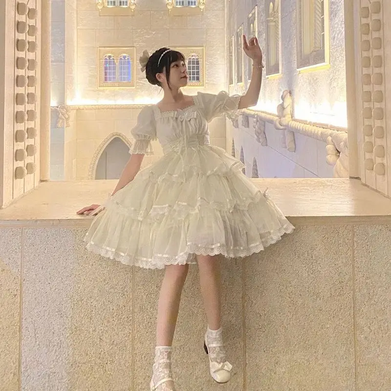 Primavera y verano nueva versión coreana vestido + vestido de princesa de hadas de moda