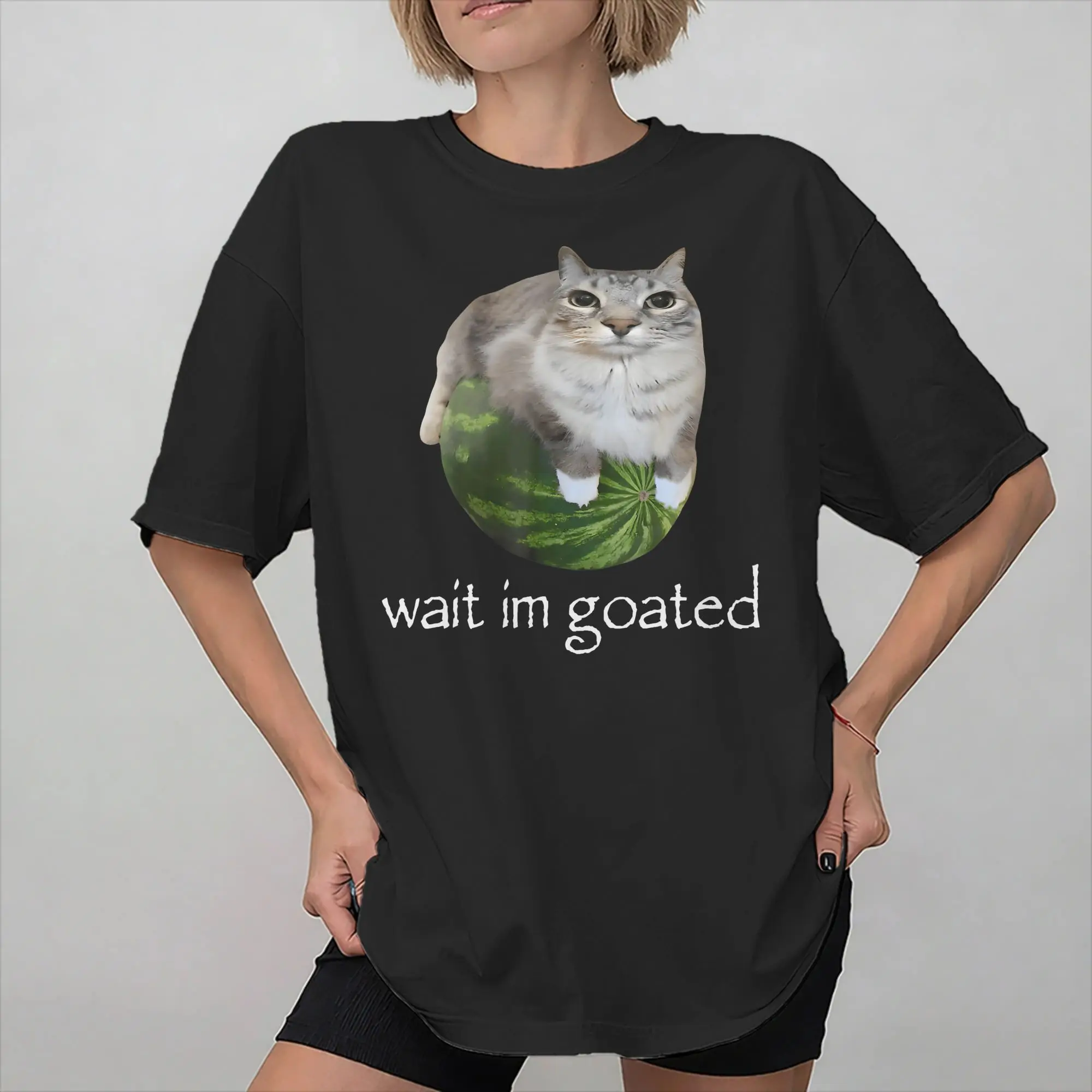 Men Women Wait I'M Goated Funny Meme T Shirt Cotton Graphic Printing Tee Shirts  Clothing Outfits