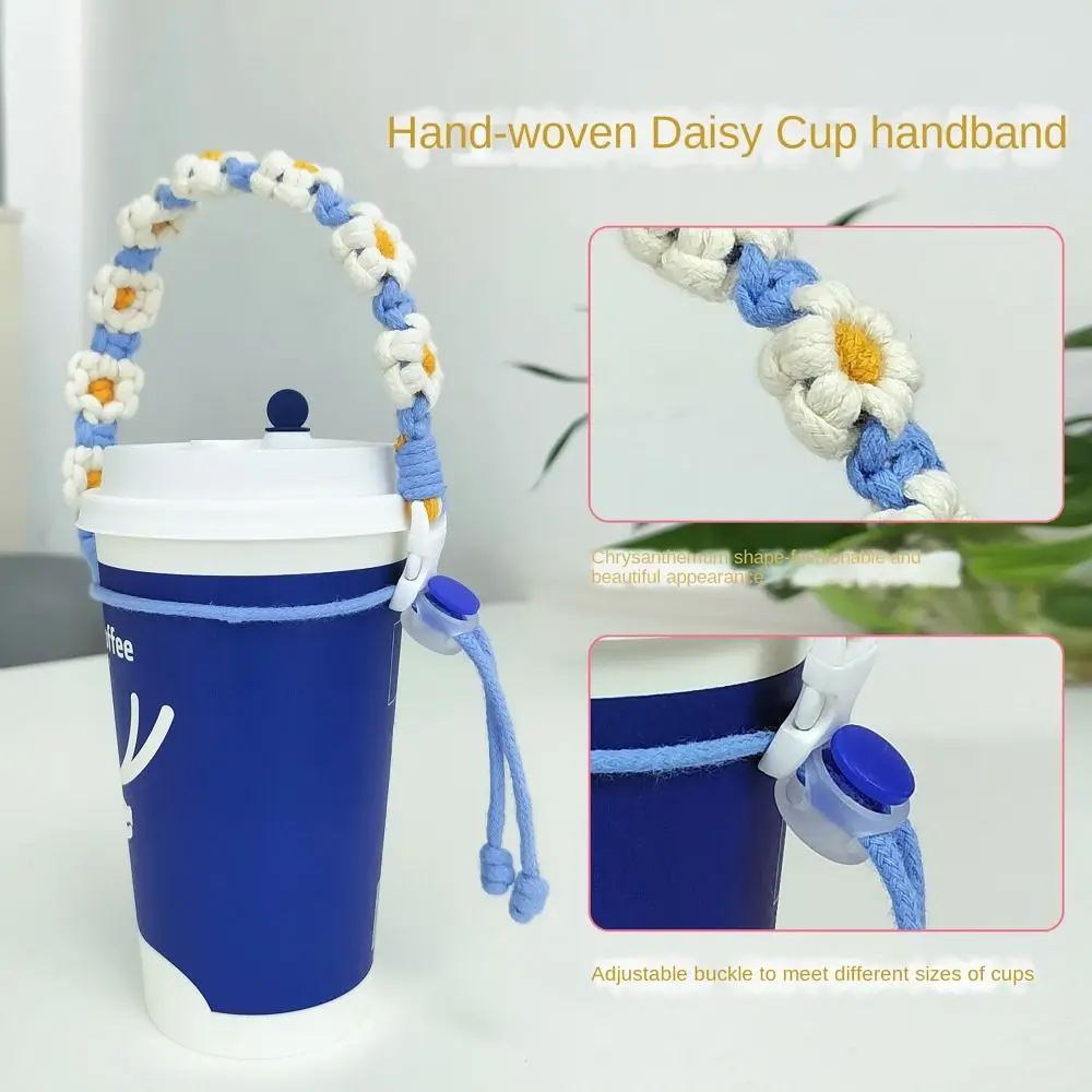 Flower Water Bottle Handle Universal Leakproof Handmade Coffee Mug Accessory Packaging Strap Coffee Milk Tea Cup