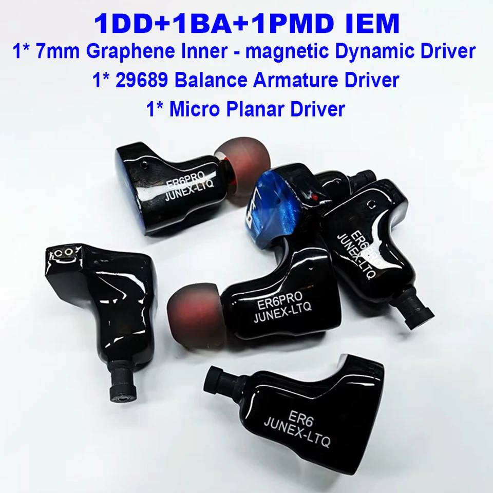 ER6 DD+BA+ PMD IEMイヤホン インイヤーモニター イヤフォン HiFi