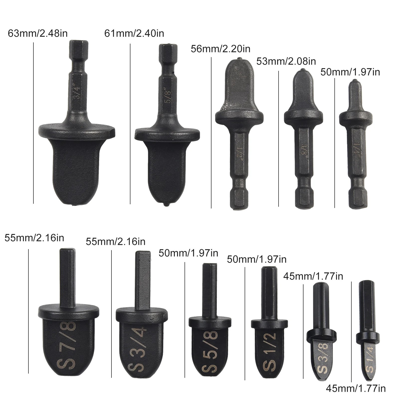 11PCS Copper Tube Expander Drill Bit Set For Air Conditioner Installation Swaging Tool 45# Steel Pipe Dilator Kit HVAC Repair