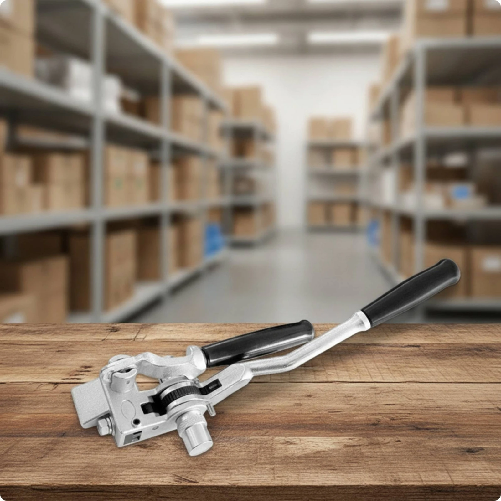 Strapping Tensioner and Cutter Hand-Operated Ratchet Strapping Tool Banding Tool with Cutter Compact for Packers, Packaging view 3