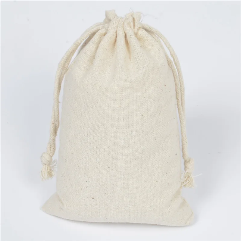 Big Size Reusable Organic Muslin Dust Pouch10x12/10x15/16x22/20x30/30x40cm Large Capacity Grocery Cotton Storage Drawstring Bag