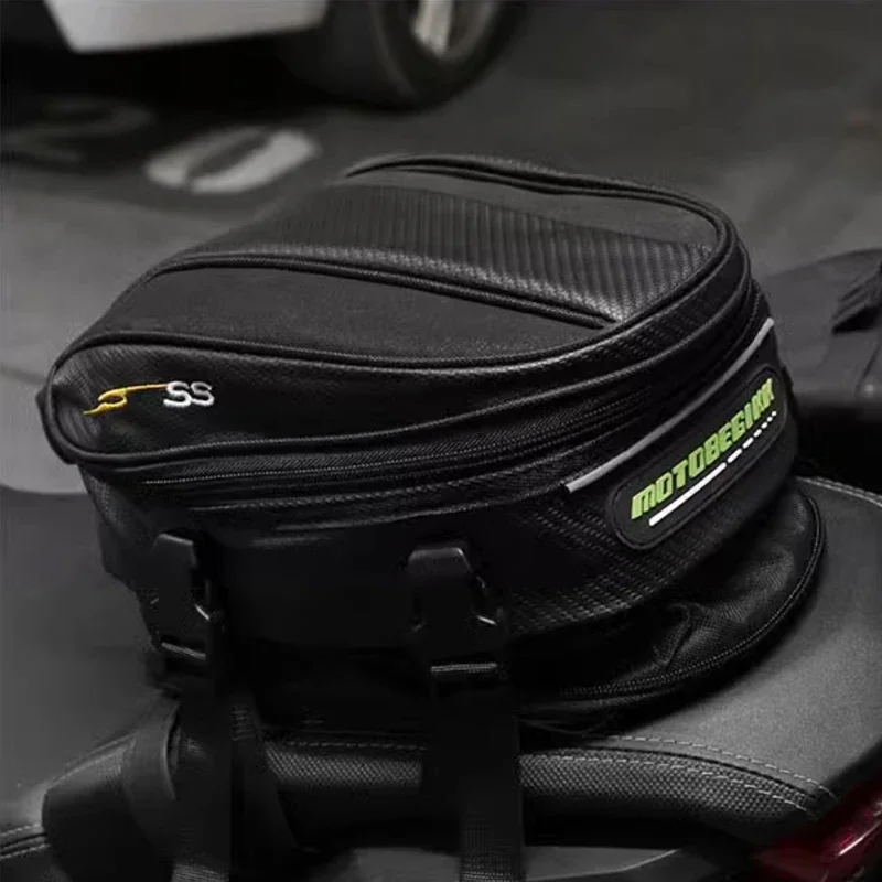

1Pc Motorcycle Waterproof Tail Luggage Back Seat Tail Bag Waterproof Oxford Fabric Motorcycle Rear Seat Bag with Rain Cover