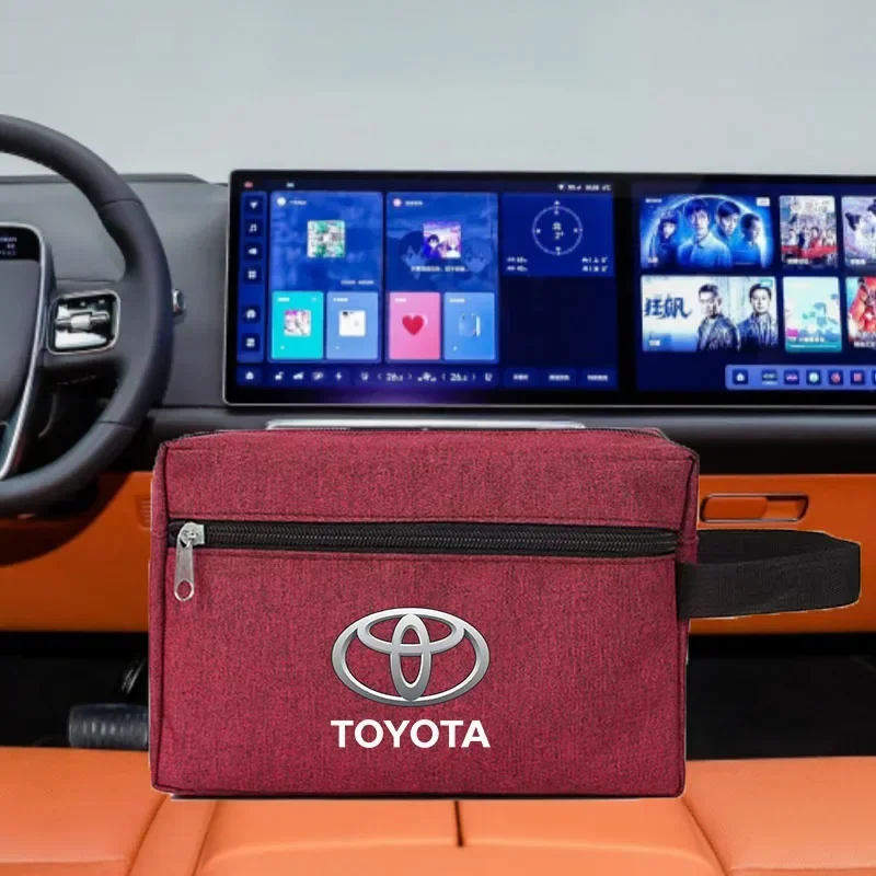 

Portable Storage bag car driver's license Cable Gadget Card Pouch For Toyota Rav4 Yaris Prius Avensis Corolla Camry Highlander