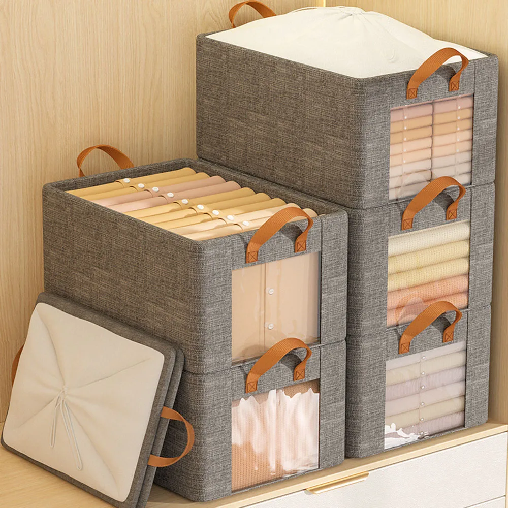 Storage Box With A Bunched Mouth Easy-cleaning Washable Storage Basket For Bedroom