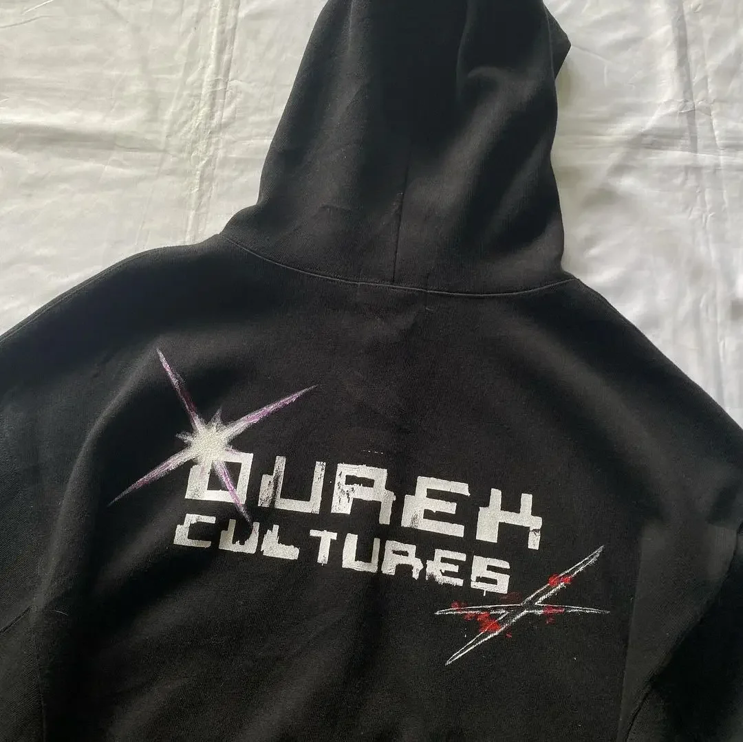 Streetwear Hoodie Y2k Japanese Harajuku Hip Hop Anime Graphic Print Black Oversized Hoodie Mens Gothic Pullover Hoodie Clothes