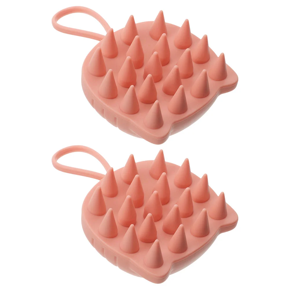 2 Pcs Shampoo Anticaida Artifact Hair Scrubber Washing Brush Massage Comb Pink Massager Scalp Rough Head