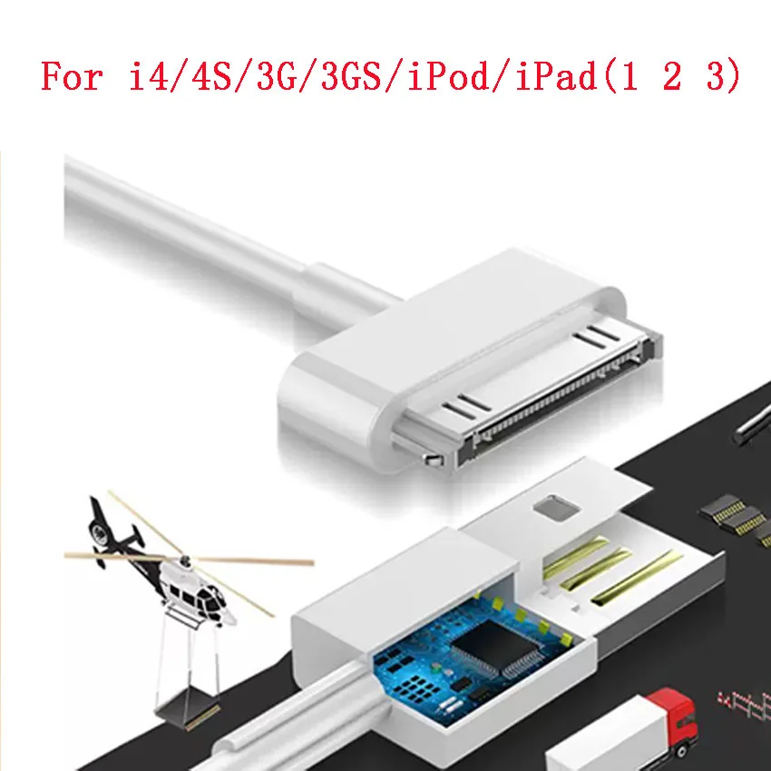 30Pin USB Charger Cable For iPhone 4 4S 3G 3GS iPad 1 2 3 iPod Adapter Accessories Nano Touch Charging Data Cable Usb Charger