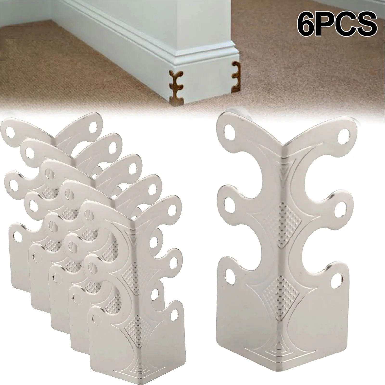 6PCS Vintage Metal Corner Protector Iron Skirting Board Corner Protector Furniture Wooden Box Decorative Corner Guard Board - view 5
