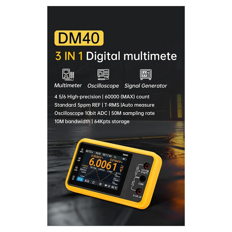 WCS-DM40 10Hz-40Mhz Portable Digital Multimeter Signal Generator Handheld Digital Automotive Tools DM40C-A
