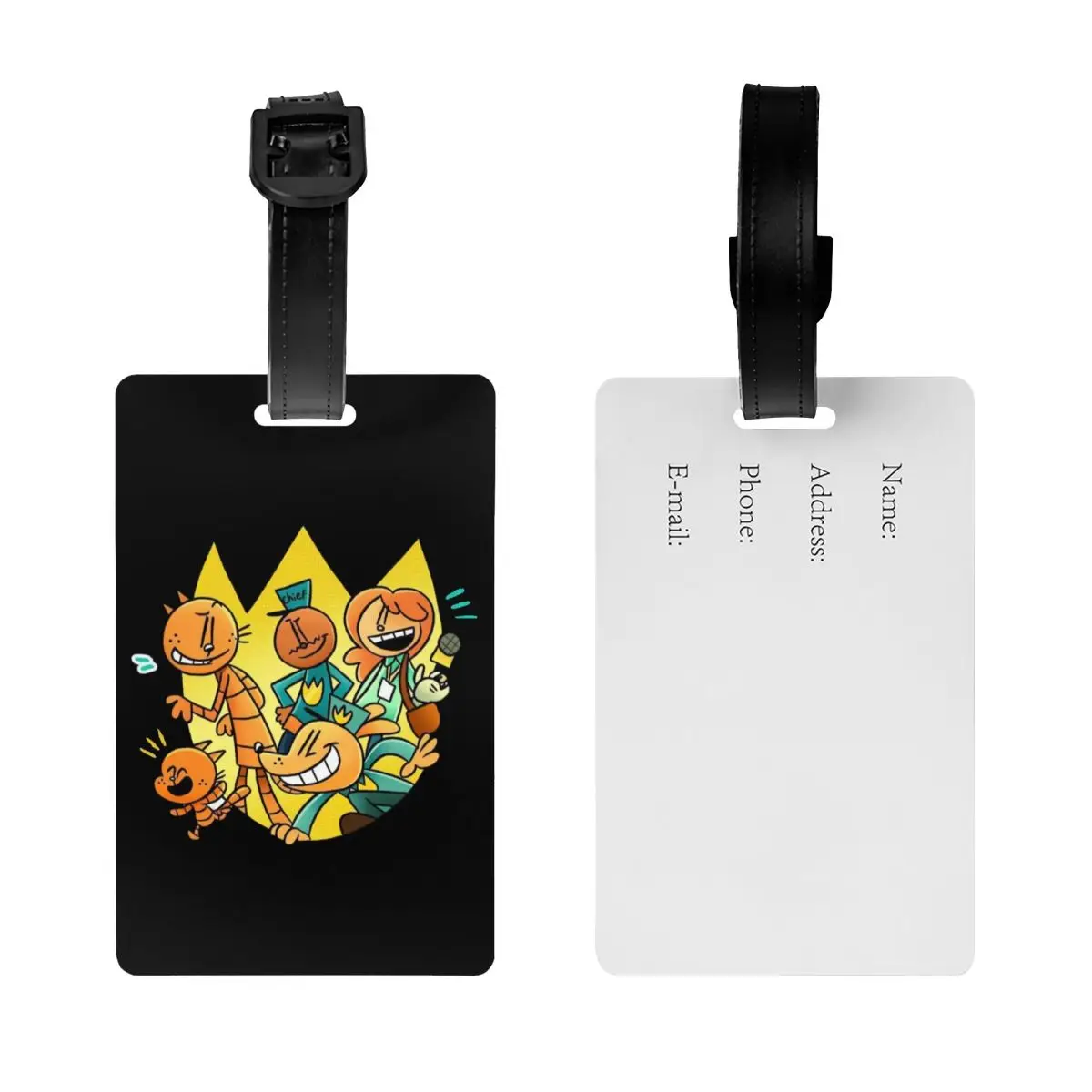 Benutzerdefinierter Cartoon-Gepäckanhänger für Hunde und Herren mit Namenskarte, Sichtschutz, ID-Etikett für Reisetasche, Koffer