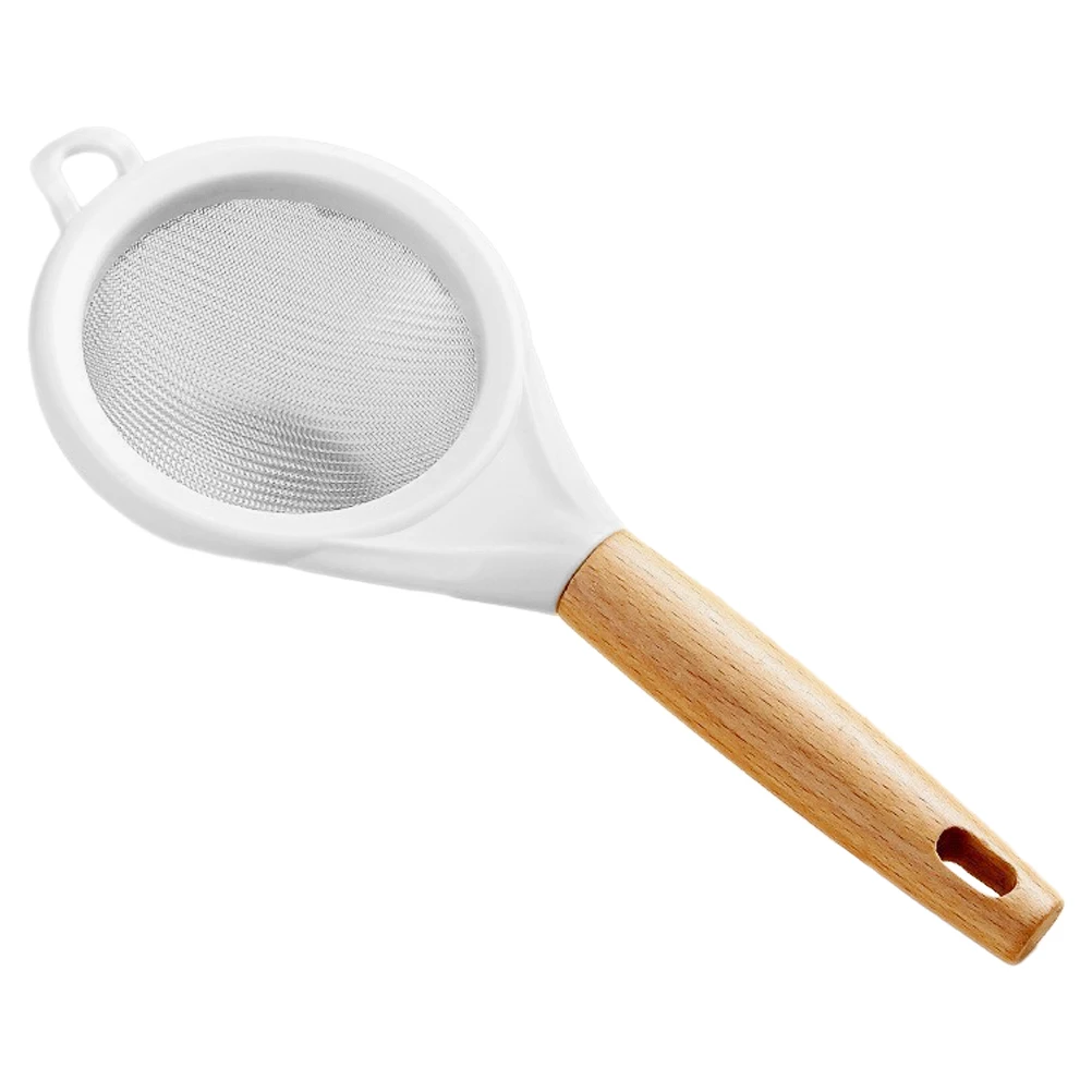 

1pc Stainless Steel Flour Fine Mesh Kitchen Sieve Wooden Handle Baking Tool Filter Powdered Sugar Tea Coffee Small Sifter Mesh
