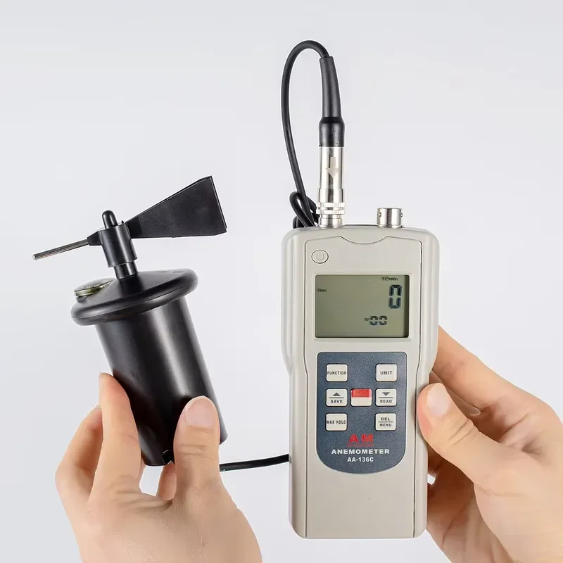 for TUOK AA-136C Multifunctional Anemometer with Max Data Hold Stores 24 Readings for Airflow Test OEM Customizable